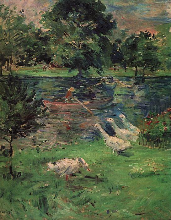 Berthe Morisot Girl in a Boat with Geese France oil painting art
